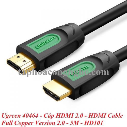 Ugreen 40464 5M màu Đen Cáp tín hiệu HDMI chuẩn 1.4 hỗ trợ phân giải 4K * 2K HD101 30040464
